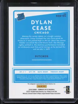 2020 Donruss Optic #RRS-DC Dylan Cease Rated Rookies Signatures Auto - Image 2