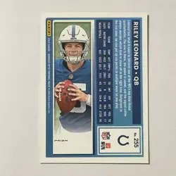 Panini 2025 Donruss Optic Football Riley Leonard Rated Rookie Holo #255 Colts - Image 2