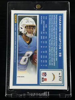 Omarion Hampton 2025 Donruss Optic Holo #212 Rookie Los Angeles Chargers - Image 2