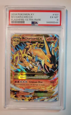XY Flashfire 2014 M Charizard EX Holo Secret Rare Card #107/106 PSA 6 low pop - Image 1