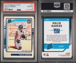 2024 Panini Donruss Optic Malik Nabers Rated Rookie #271 Holo Prizm (RC) PSA 10 - Image 3