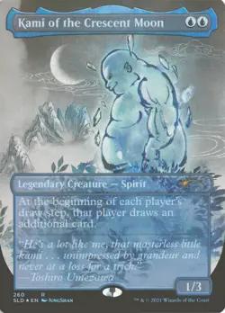 MTG Kami of Crescent Moon (260) *Foil* Borderless Secret Lair Kamigawa Ink MT/NM - Image 1