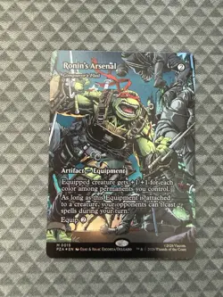MTG Ronin’s Arsenal #0015 Foil Borderless Mythic TMNT Source Material (PZA) - Image 1