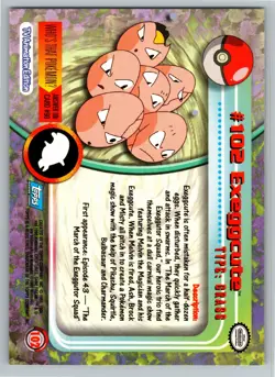 Pokemon - Topps 1999 - Exeggcute - NH - TV Animation Series - Blue Logo - Image 2