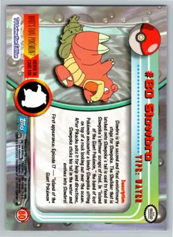 Pokemon - Topps 1999 - #80 Slowbro - Non Holo - Blue Logo - WTP Drowzee - Image 2