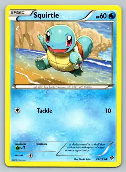 Pokemon TCG Squirtle Black and White Plasma Storm 24/135 Regular Common NM - Image 1