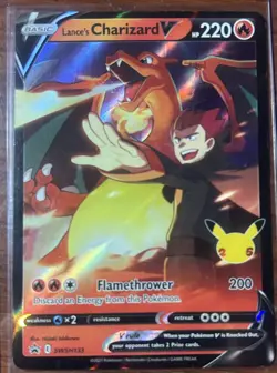 Lance’s Charizard V SWSH133 Black Star Promo Holo Pokemon Card NM - Image 1