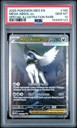 2025 POKEMON MEGA EVOLUTION SPECIAL ILLUSTRATION RARE #180 MEGA ABSOL EX PSA 10 - Image 1