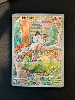 2025 Pokemon Phantasmal Flames Meowth Full Art Illustration Rare #106/094 - Image 1