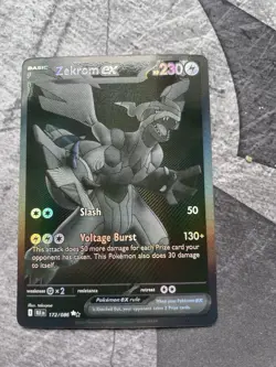 Pokemon Black Bolt Zekrom ex 172/086 BWR Black White Rare NM/MINT - Image 4