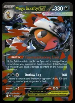 Mega Scrafty ex 135/217 Double Rare Ascended Heroes Pokemon Holo Near Mint - Image 1