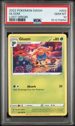 PSA 10 - 2022 POKEMON SWSH LOST ORIGIN 002 GLOOM | Tomokazu Komiya | POP 1 - Image 1
