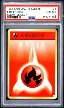 PSA 10 - 1999 POKEMON JAPANESE INTRO PACK SQUIRTLE DECK 4 FIRE ENERGY | POP 9 - Image 1