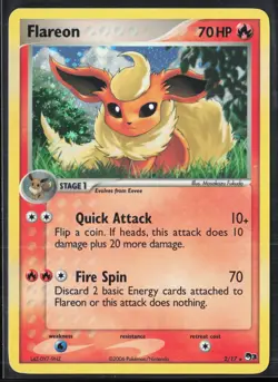 Flareon 2/17 POP Series 3 2006 Holo Rare SWIRL Pokemon Card - Image 1