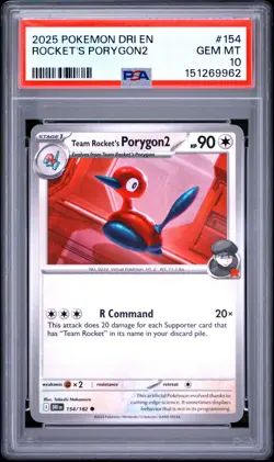 PSA 10 - 2025 POKEMON DRI EN-DESTINED RIVALS 154 ROCKET'S PORYGON2 | POP 1 - Image 1