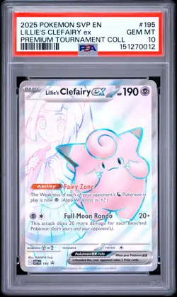 PSA GEM MT 10 - 2025 POKEMON SVP EN-SV BLACK STAR PROMO 195 LILLIE'S CLEFAIRY ex - Image 1
