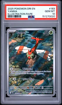 PSA GEM MT 10 - 2025 POKEMON DRI EN-DESTINED RIVALS ILLUSTRATION RARE 183 YANMA - Image 1