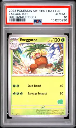 PSA GEM MT 10 - 2023 POKEMON MY FIRST BATTLE-BULBASAUR DECK EXEGGUTOR - Image 1