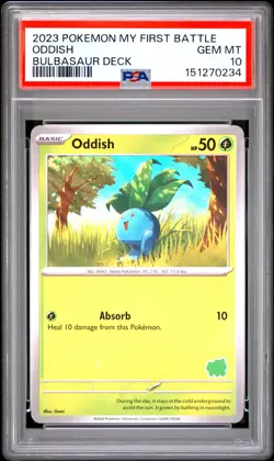 PSA GEM MT 10 - 2023 POKEMON MY FIRST BATTLE-BULBASAUR DECK ODDISH - Image 1
