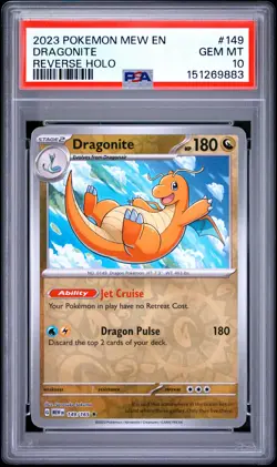 PSA GEM MT 10 - 2023 POKEMON MEW EN-151 REVERSE HOLO 149 DRAGONITE | POP 33 - Image 1