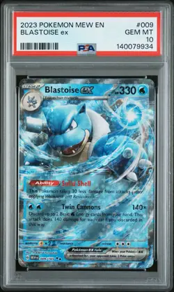 PSA GEM MT 10 - 2023 POKEMON MEW EN-151 009 BLASTOISE ex - Image 1