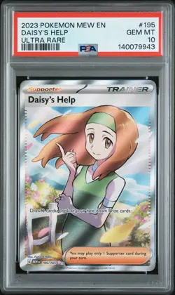 PSA GEM MT 10 - 2023 POKEMON MEW EN-151 ULTRA RARE 195 DAISY'S HELP - Image 1