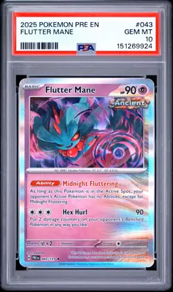 PSA GEM MT 10 - 2025 POKEMON PRE EN-PRISMATIC EVOLUTIONS 043 FLUTTER MANE - Image 1