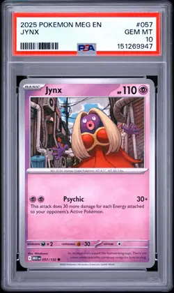 PSA GEM MT 10 - 2025 POKEMON MEG EN-MEGA EVOLUTION 057 JYNX | POP 2 - Image 1