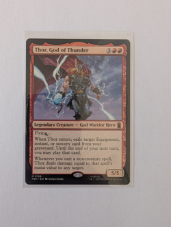 Magic the Gathering MTG Thor, God of Thunder Mythic Card #0156 Marvel MSH - Image 1
