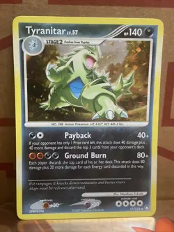 Pokemon TCG Tyranitar Holo Rare Card Mysterious Treasures 17/123 - Image 1