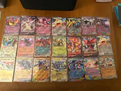 Pokemon EX and V Card Lot 24 cards shown above (NM) - Image 1