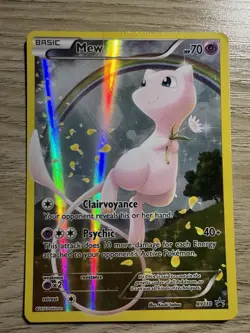 Mew XY110 - XY Black Star Promo Holo Foil Full Art Pokemon Card Heavy Played - Image 1
