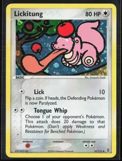 Lickitung 37/112 EX FireRed LeafGreen 2004 FRLG Reverse Holo Pokemon Card - Image 1