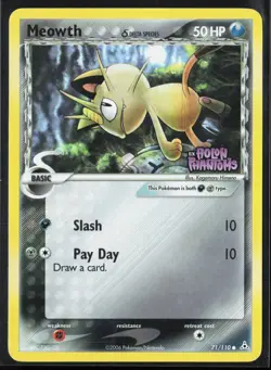 Meowth 71/110 Delta Species EX Holon Phantoms 2006 Reverse Holo Pokemon Card - Image 1
