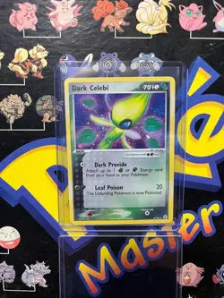 2004 Pokemon DARK CELEBI Ex Hidden Legends HOLO RARE SWIRL Card 4/101 - LP - Image 1