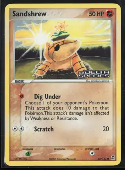 Sandshrew 82/113 EX Delta Species 2005 Reverse Holo Pokemon Card - Image 1