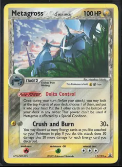 Metagross 11/113 EX Delta Species 2005 Holo Rare Pokemon Card - Image 1