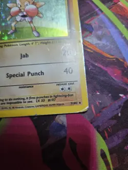 Hitmonchan 7/102 Holo Rare – Base Set Pokemon Card - Image 5