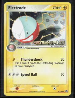 Electrode 27/106 EX Emerald 2005 Reverse Holo Pokemon Card - Image 1