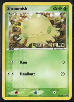 Shroomish 63/106 EX Emerald 2005 Reverse Holo Pokemon Card - Image 1