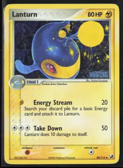 Lanturn 40/115 EX Unseen Forces 2005 Reverse Holo Pokemon Card - Image 1