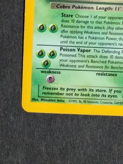 Dark Arbok 2/82 Holo with Incorrect Year Vintage Pokemon Card - Image 5