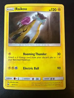 Raikou Pokemon Card TCG Sun & Moon Shining Legends 32/73 Holo Rare 2017 32/73 - Image 1