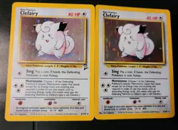 2 Pokemon Cards Clefairy Holo 1999 5/102 & Clefairy Holo 2nd Edition 6/130 - Image 1