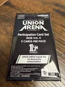 Union Arena Participation Card Set 2025 Vol 4 Sealed Pack 3 Cards English - Image 1