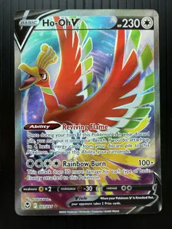Pokemon Ho-Oh V 187/195 Full Art Silver Tempest (NM) - Image 1