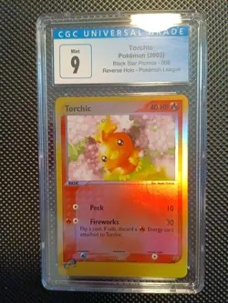 2003 TORCHIC PROMO Black Star 008 Pokemon TCG Reverse Holo Card - CGC MINT 9 - Image 1