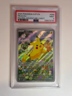 Pikachu SVP 088 PSA 9 - Pokemon Paldea Adventure Chest Black Star Promo - Image 1