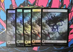 5x Swamp (0274) x5 NM Foil Borderless MTG Outlaws Thunder Junction Unplayed - Image 1