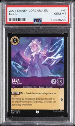 2023 DISNEY LORCANA EN 1-THE FIRST CHAPTER #41 ELSA - SNOW QUEEN PSA 10 - Image 1